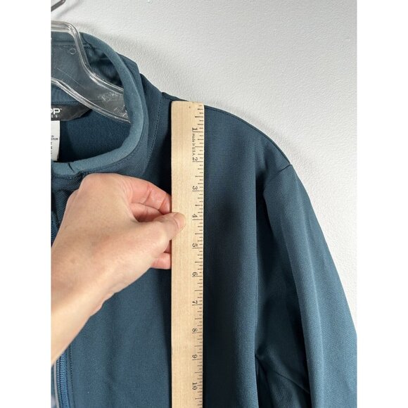 REI Co-op Women Soft Shell Cycling Jacket Large Long Sleeve Teal Blue Reflective - Picture 8 of 10